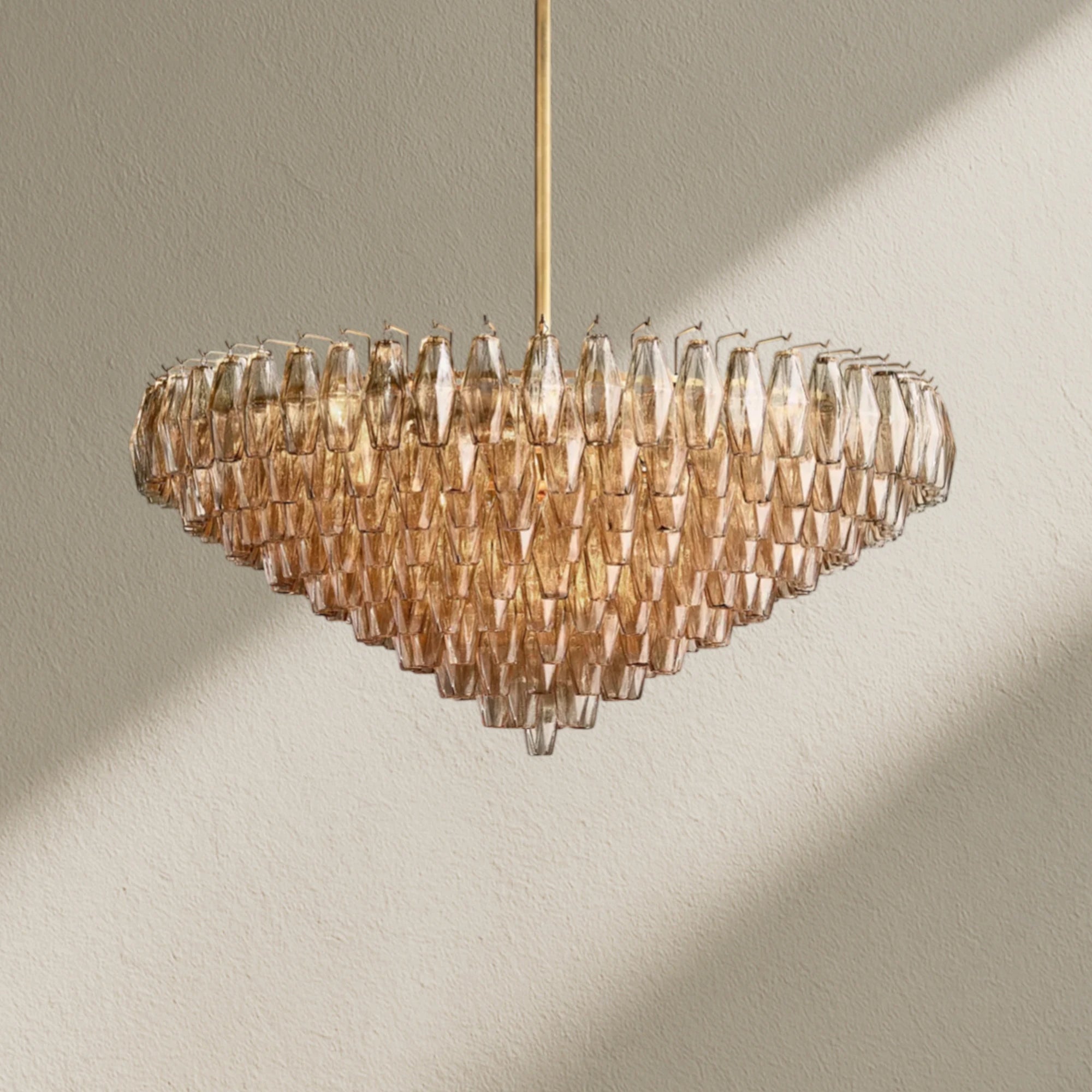 CHRAFZ Glass Tiered Round Chandelier 37"D 47"D 62"D