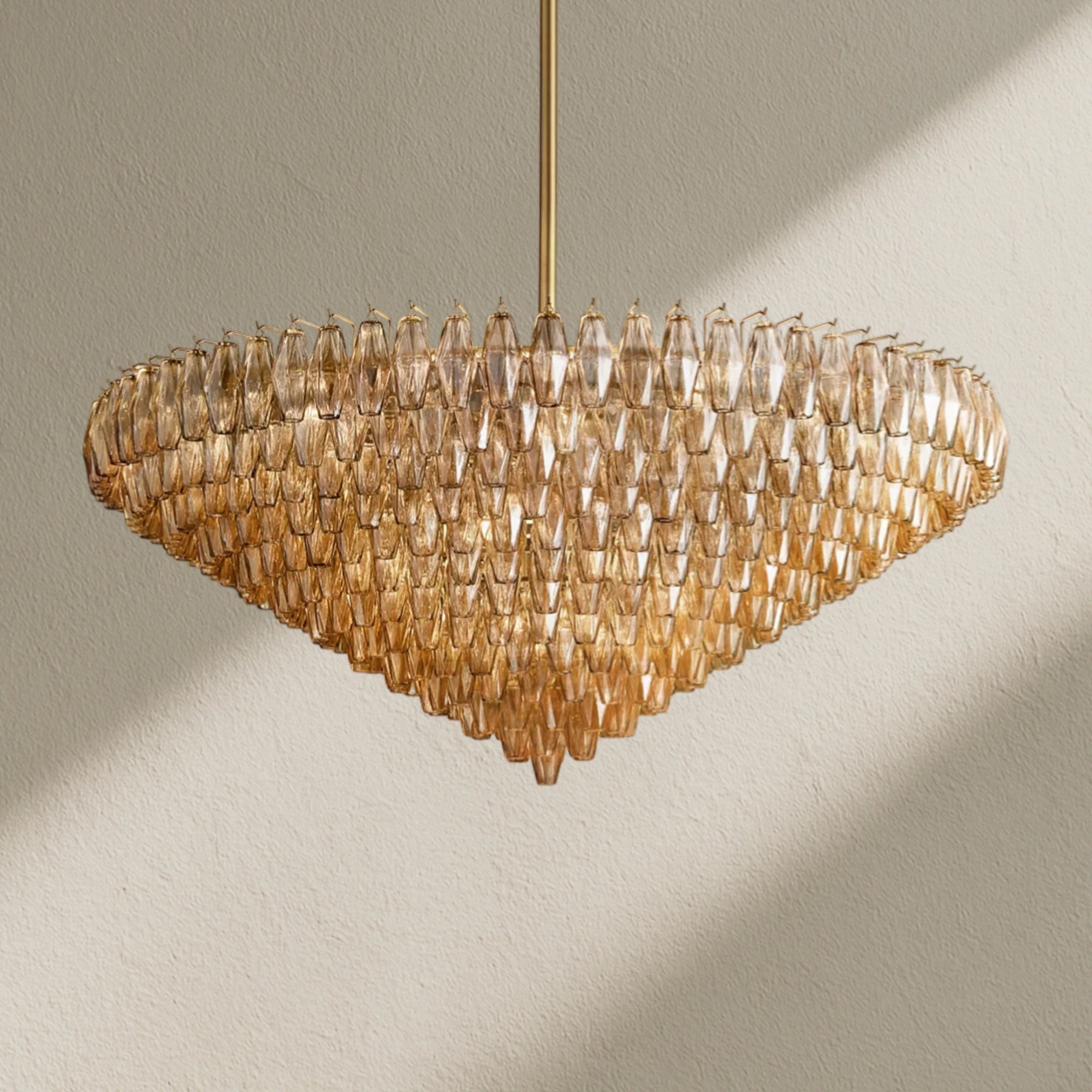 CHRAFZ Glass Tiered Round Chandelier 37"D 47"D 62"D