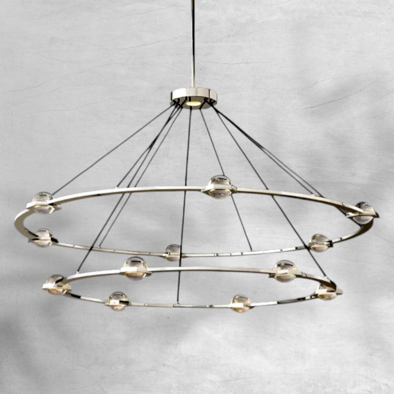 ECLFZ Two-Tier Round Chandelier 48" 60"