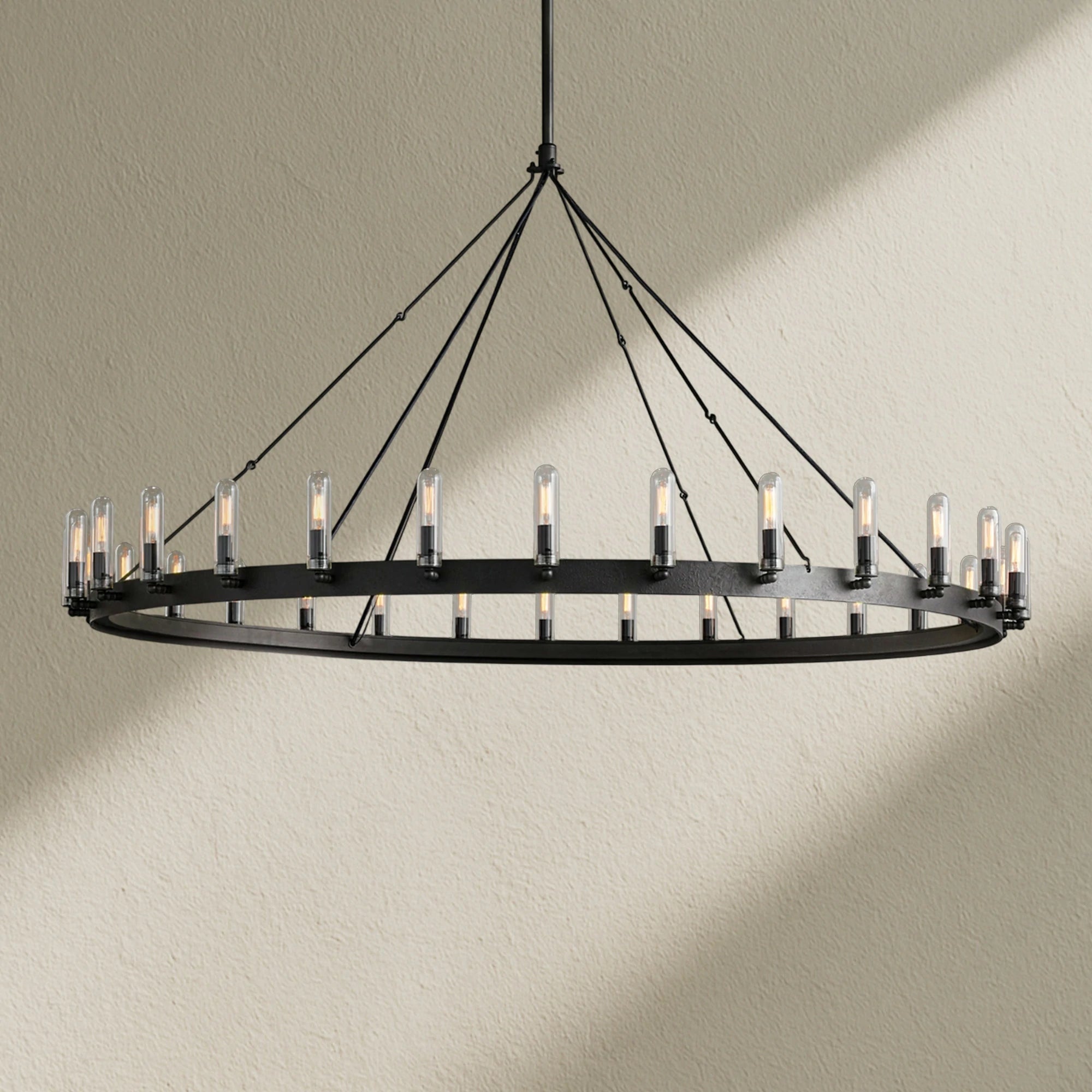 camafz Vintage Filament Outdoor Round Chandelier