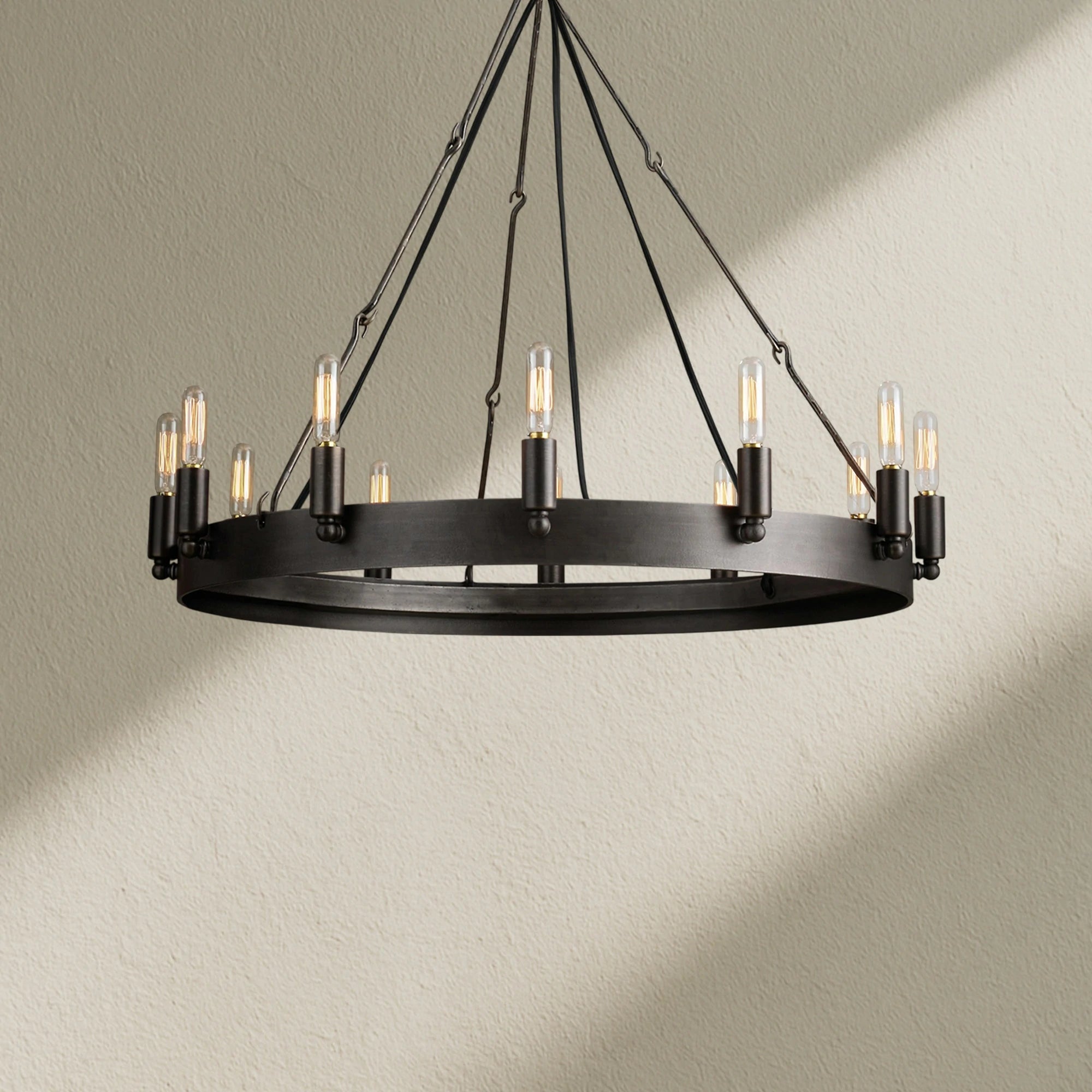 camafz Vintage Filament Outdoor Round Chandelier