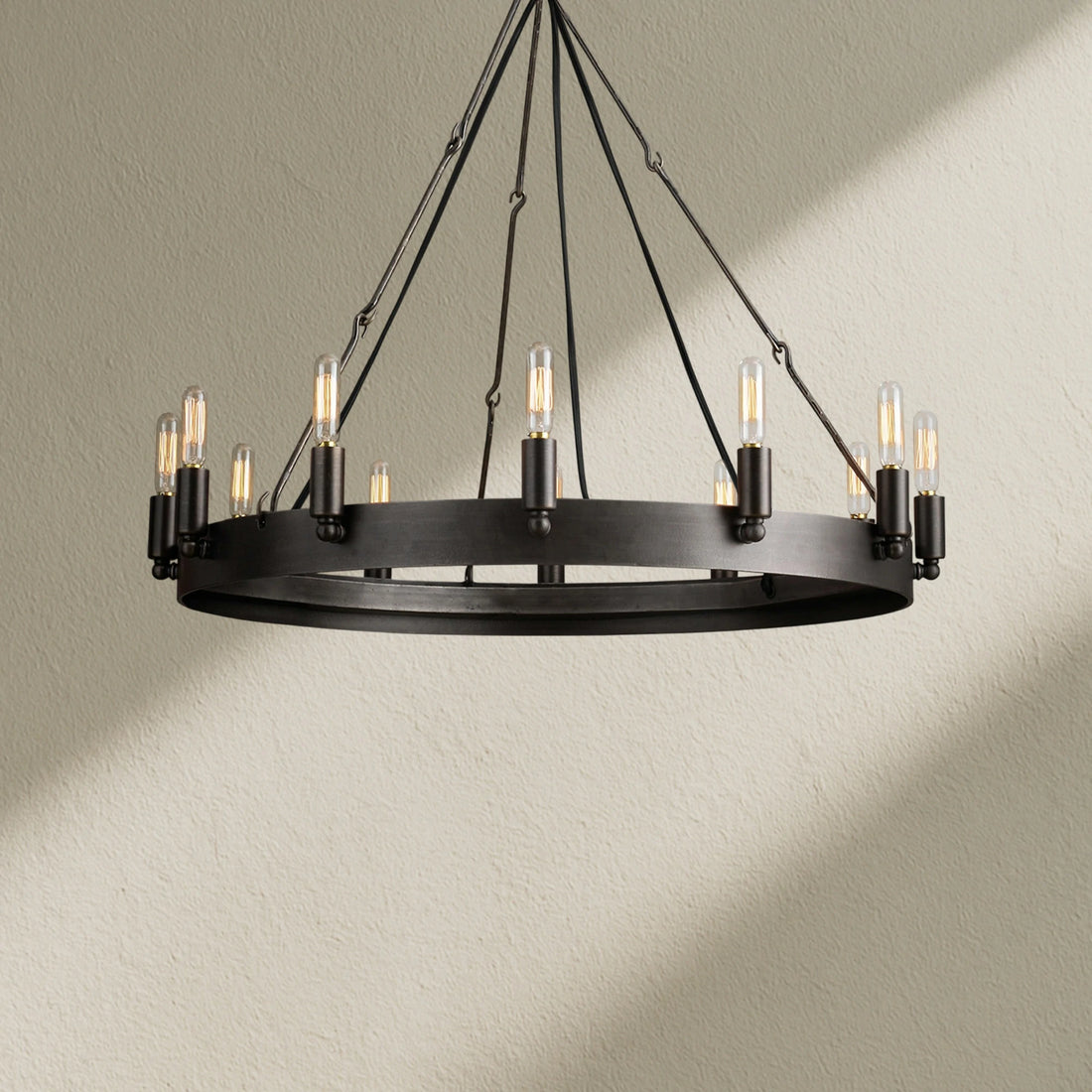 camafz Vintage Filament Outdoor Round Chandelier