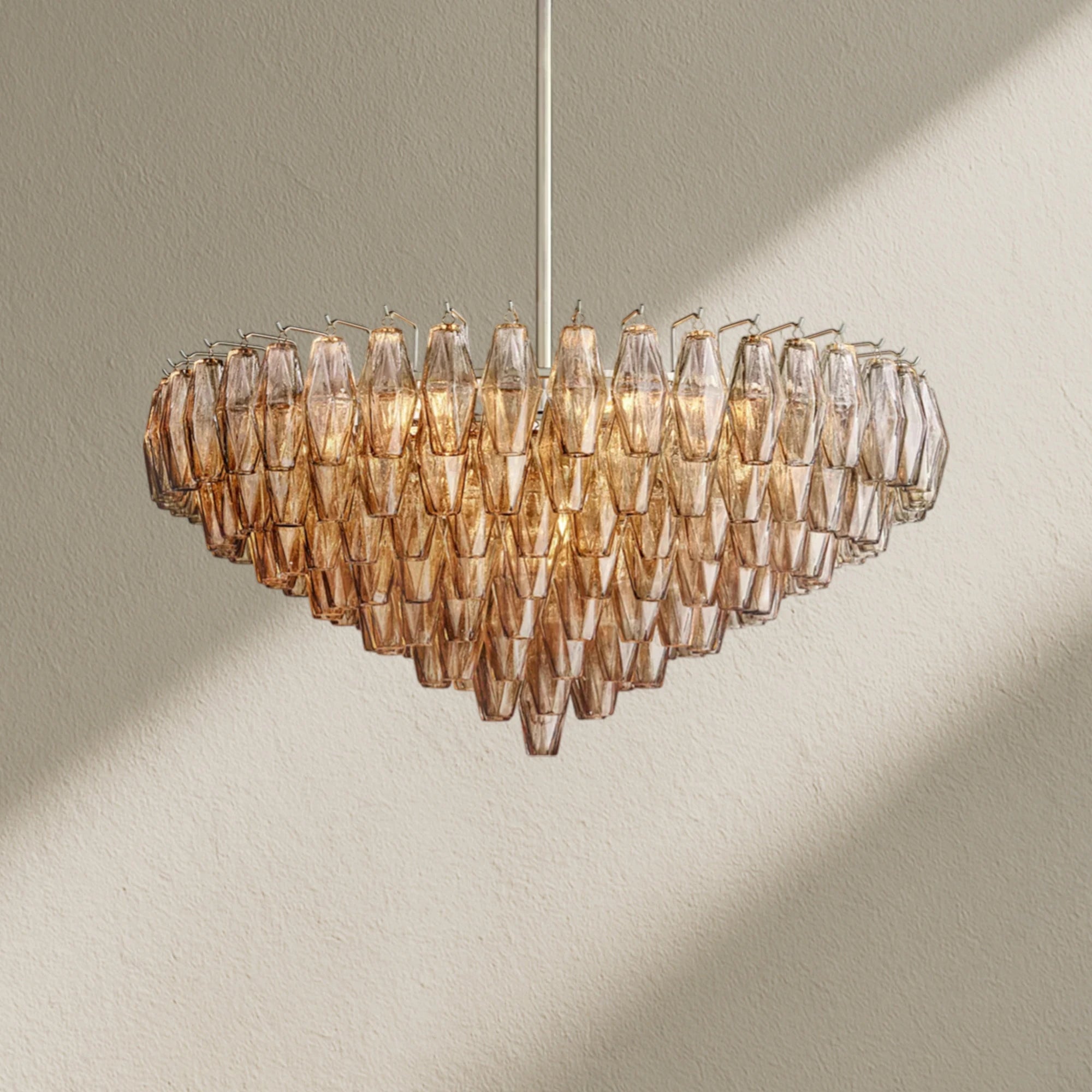 CHRAFZ Glass Tiered Round Chandelier 37"D 47"D 62"D
