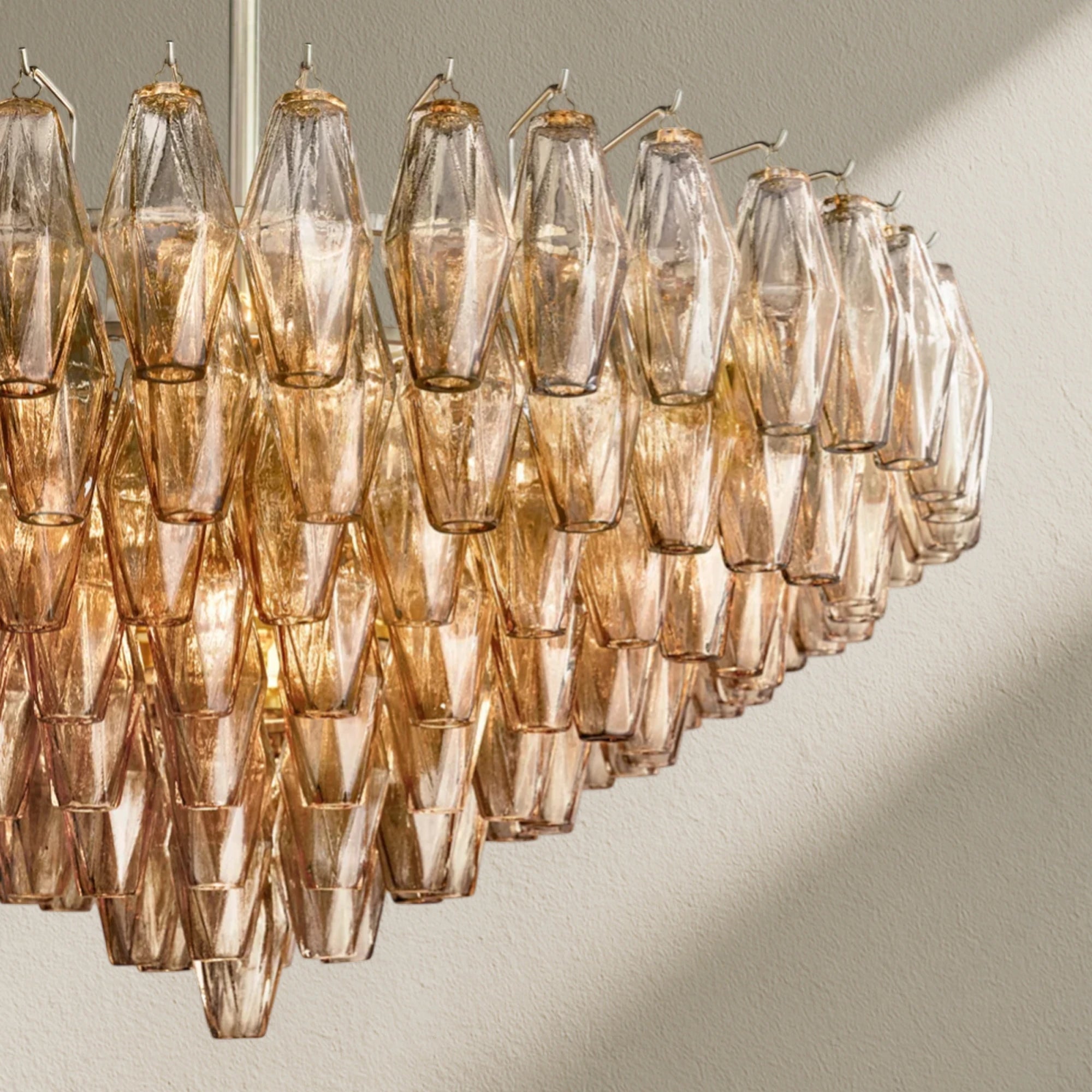CHRAFZ Glass Tiered Round Chandelier 37"D 47"D 62"D