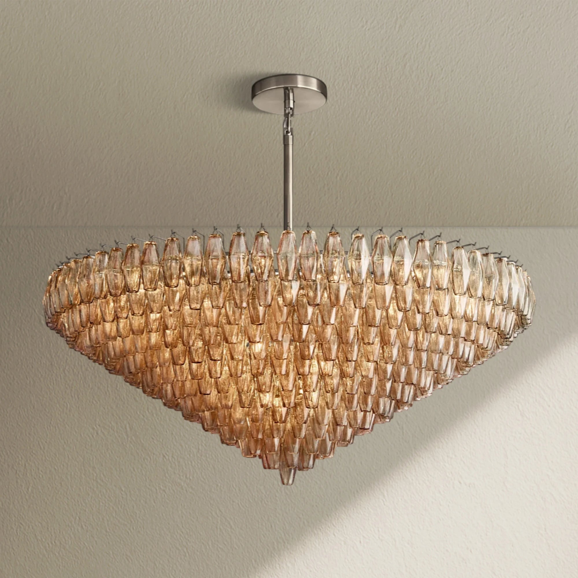 CHRAFZ Glass Tiered Round Chandelier 37"D 47"D 62"D