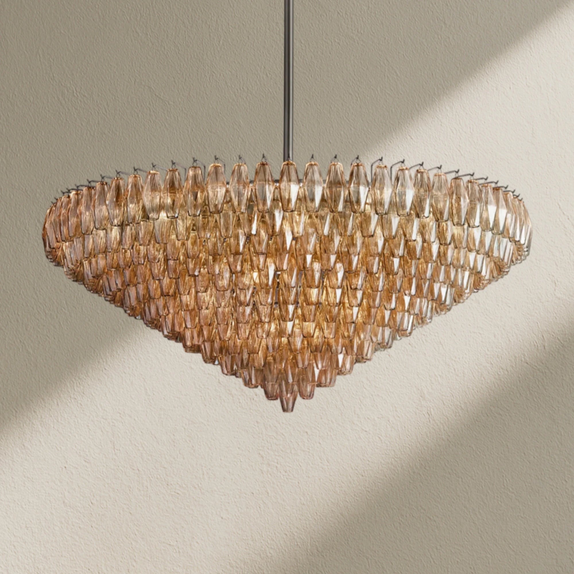 CHRAFZ Glass Tiered Round Chandelier 37"D 47"D 62"D