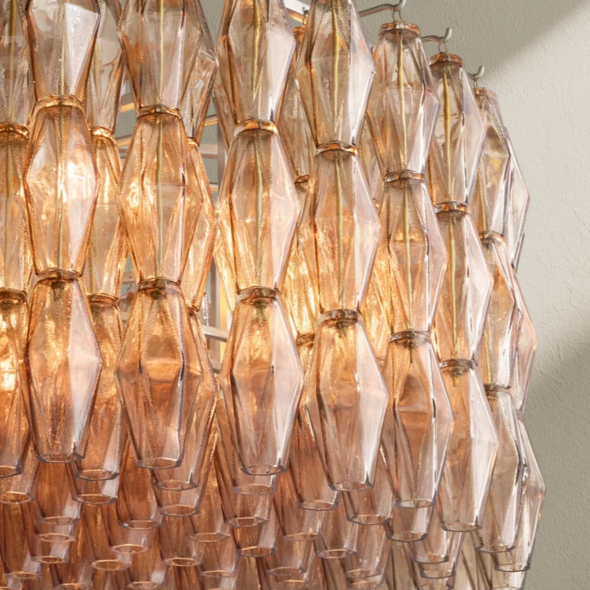 CHRAFZ Smoke Glass Round Chandelier 37"47‘’62‘’