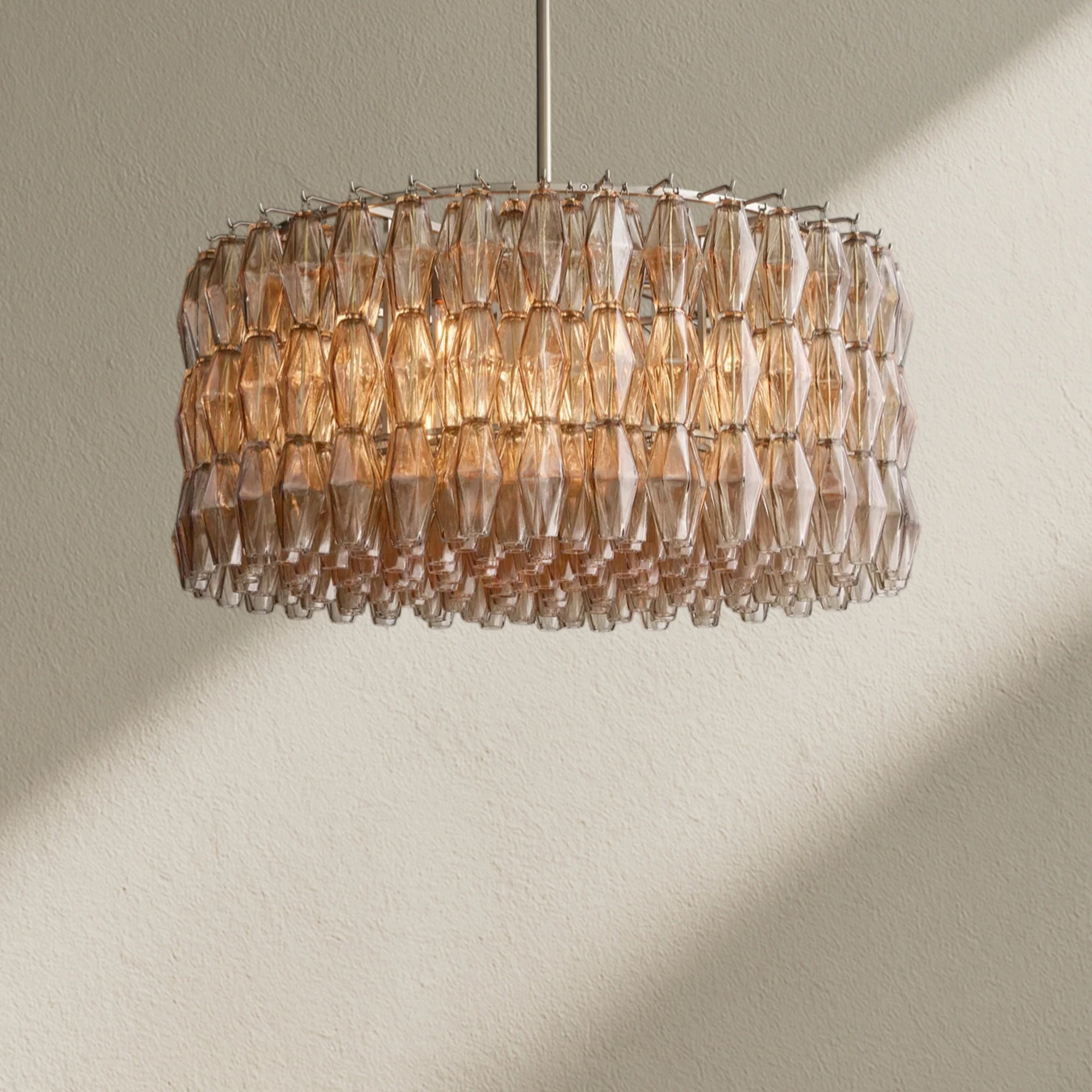 CHRAFZ Smoke Glass Round Chandelier 37"47‘’62‘’
