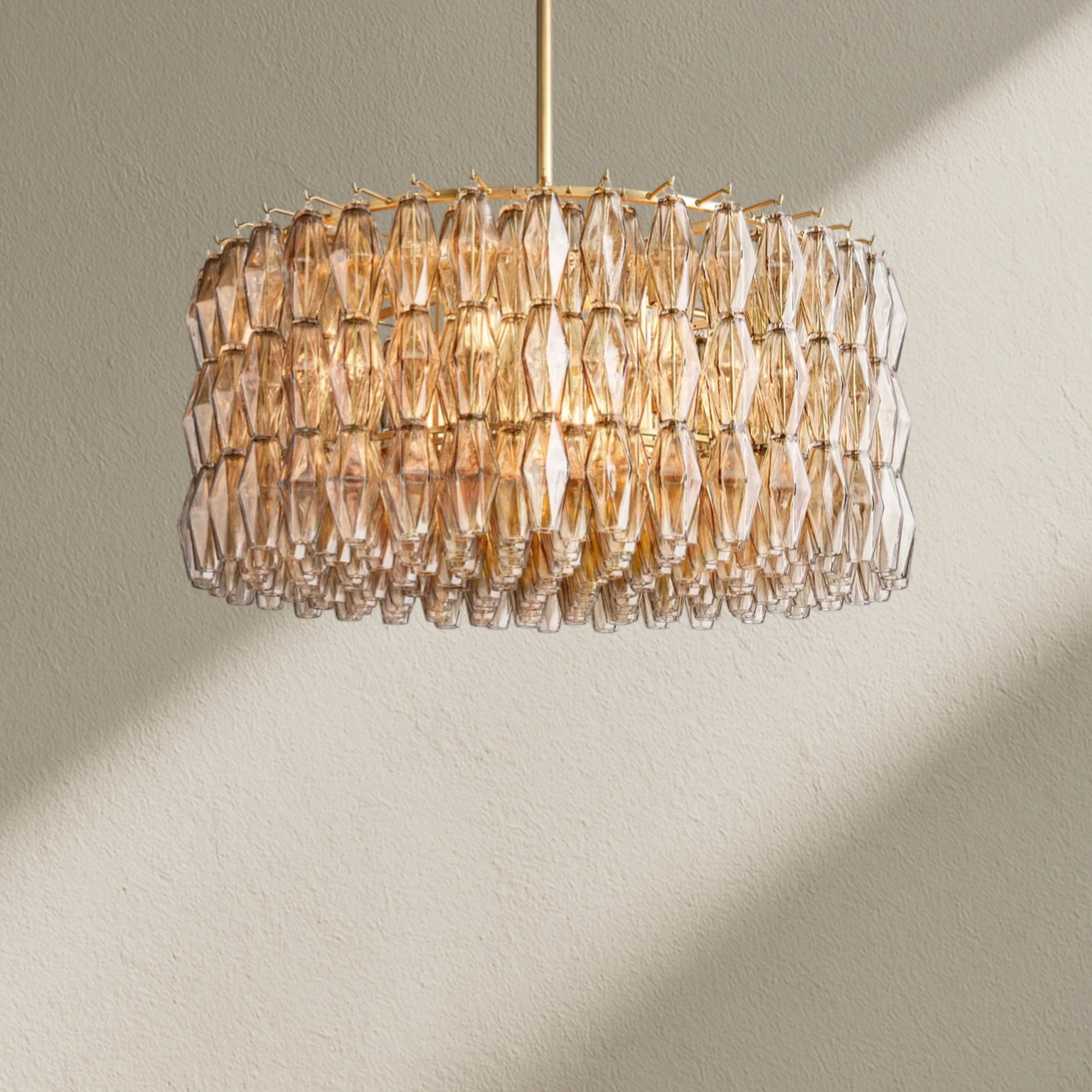 CHRAFZ Smoke Glass Round Chandelier 37"47‘’62‘’