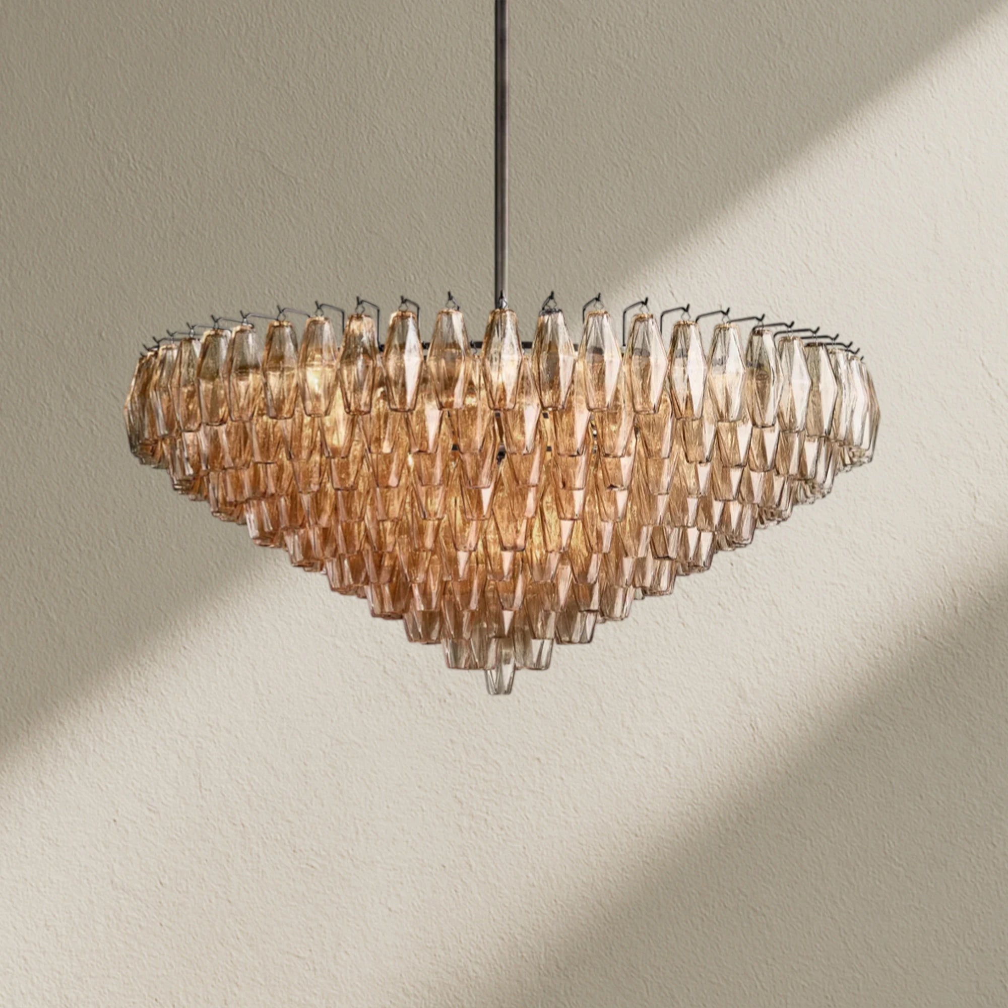 CHRAFZ Glass Tiered Round Chandelier 37"D 47"D 62"D