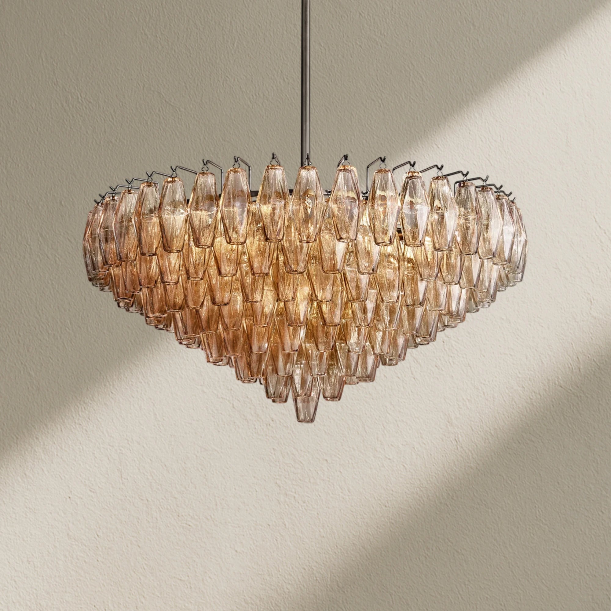 CHRAFZ Glass Tiered Round Chandelier 37"D 47"D 62"D
