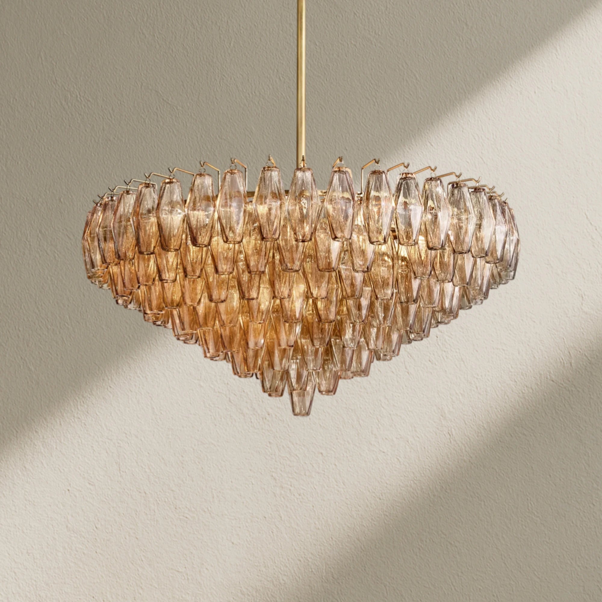 CHRAFZ Glass Tiered Round Chandelier 37"D 47"D 62"D