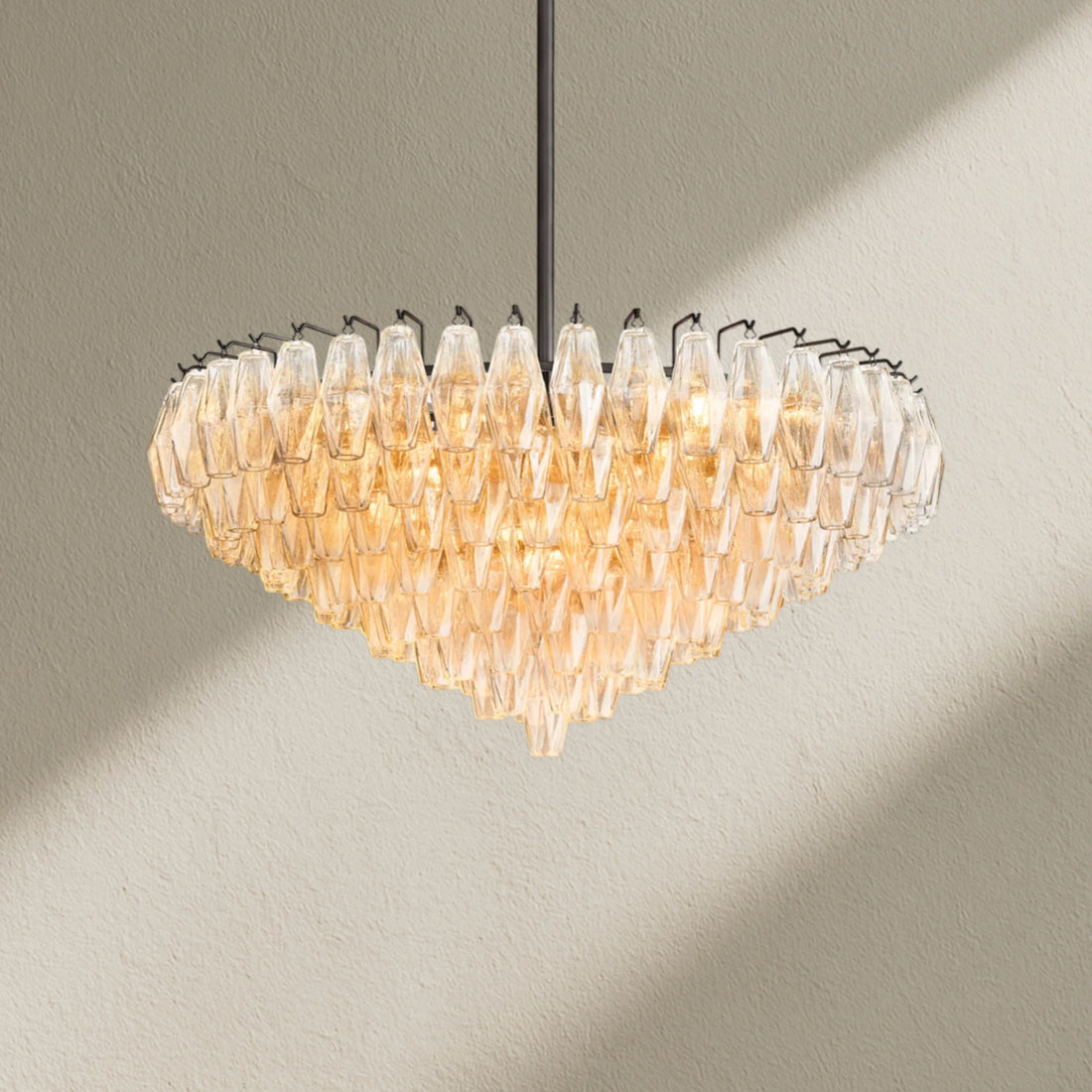 CHRAFZ Glass Tiered Round Chandelier 37"D 47"D 62"D