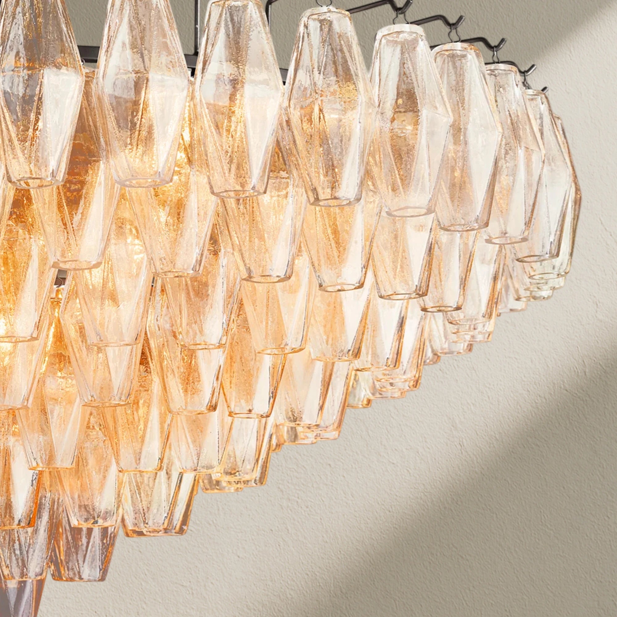 CHRAFZ Glass Tiered Round Chandelier 37"D 47"D 62"D