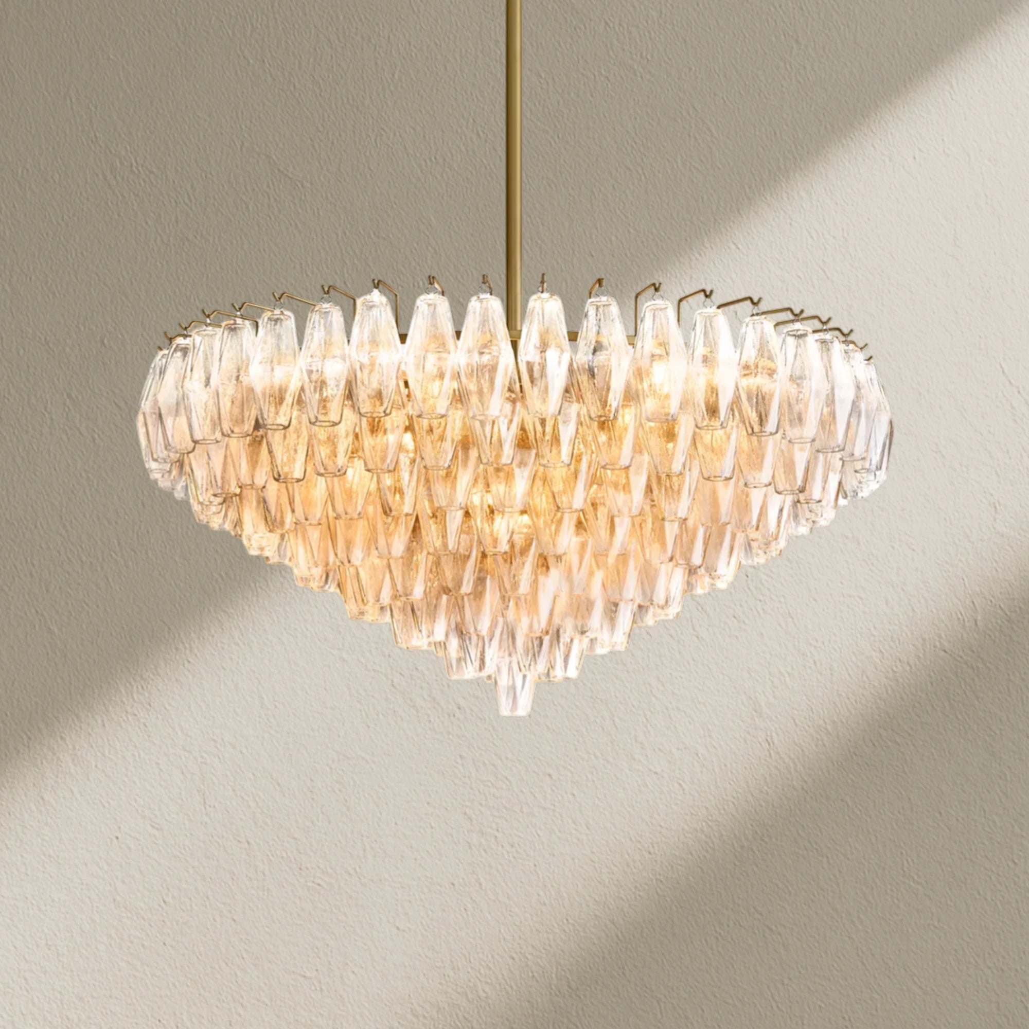 CHRAFZ Glass Tiered Round Chandelier 37"D 47"D 62"D