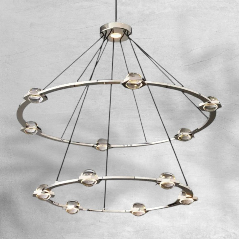 ECLFZ Two-Tier Round Chandelier 48" 60"
