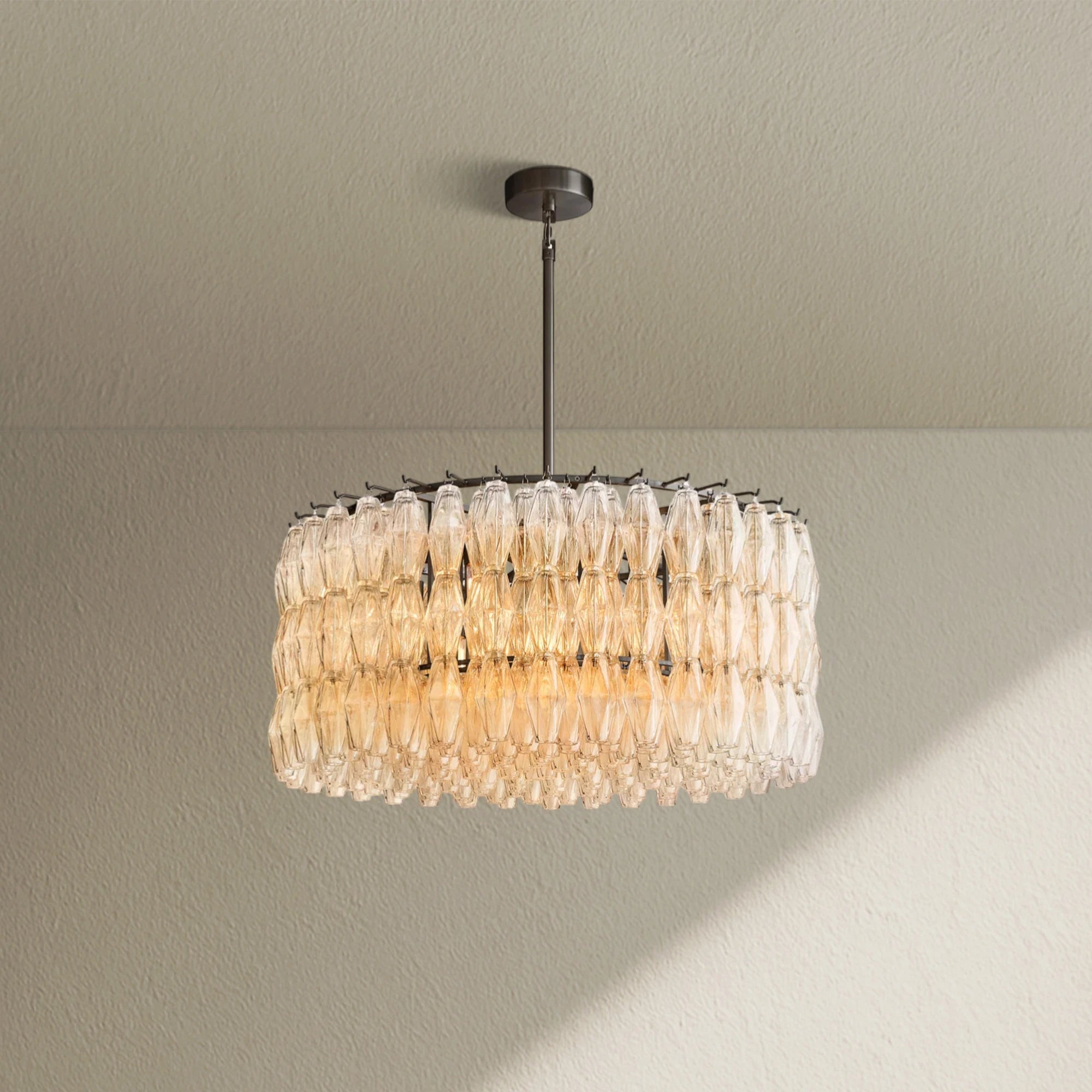 CHRAFZ Clear Glass Round Chandelier 37"47"62"