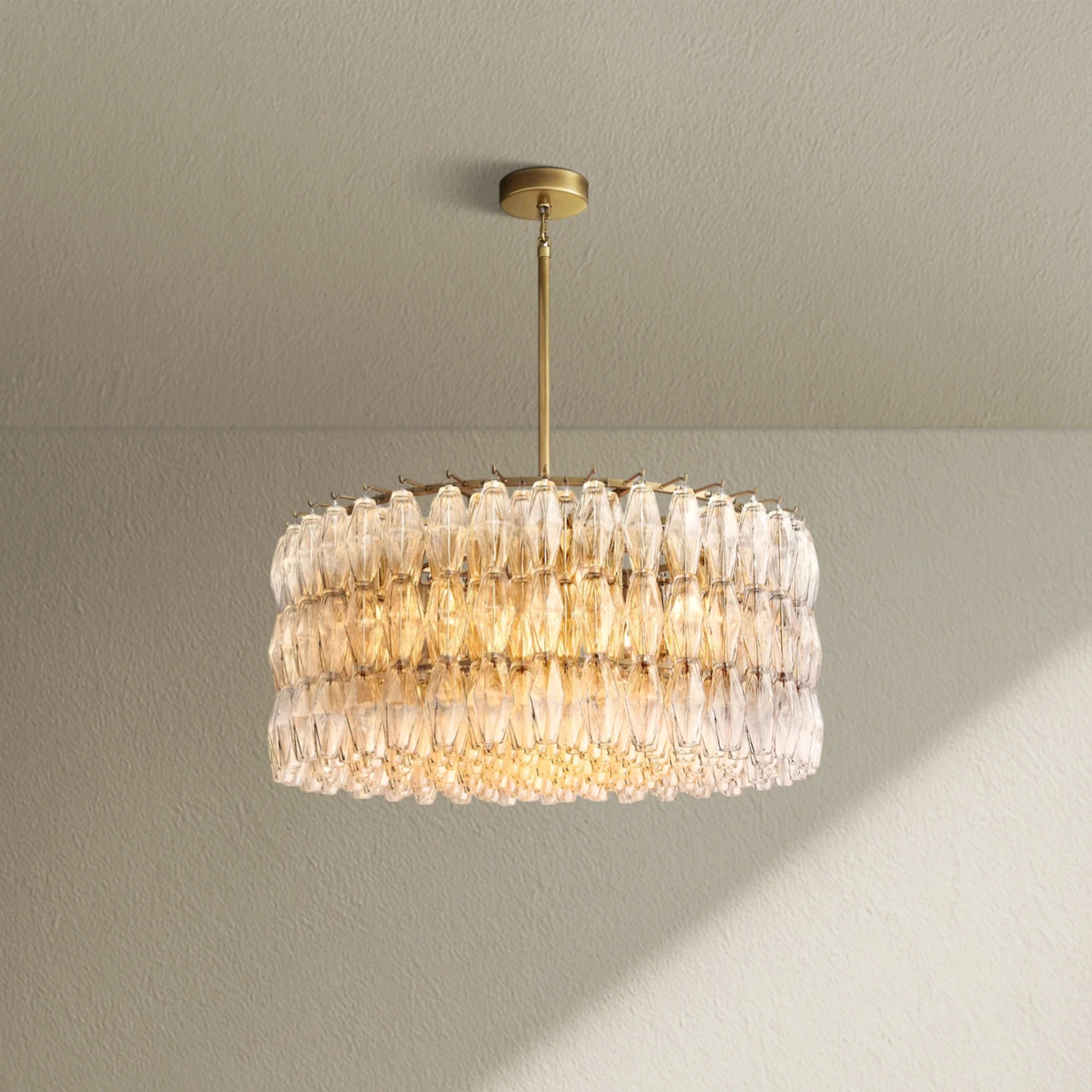 CHRAFZ Clear Glass Round Chandelier 37"47"62"