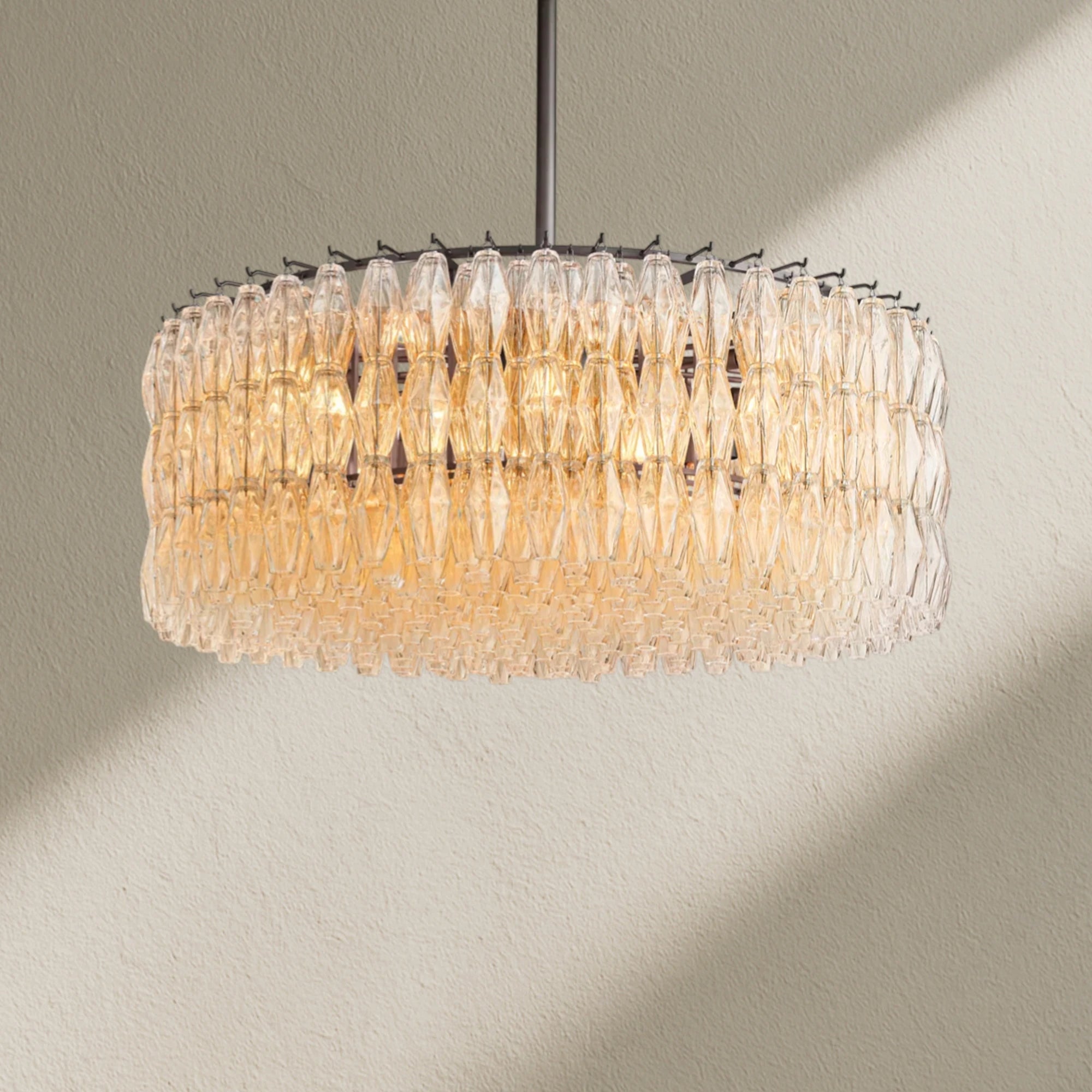 CHRAFZ Clear Glass Round Chandelier 37"47"62"