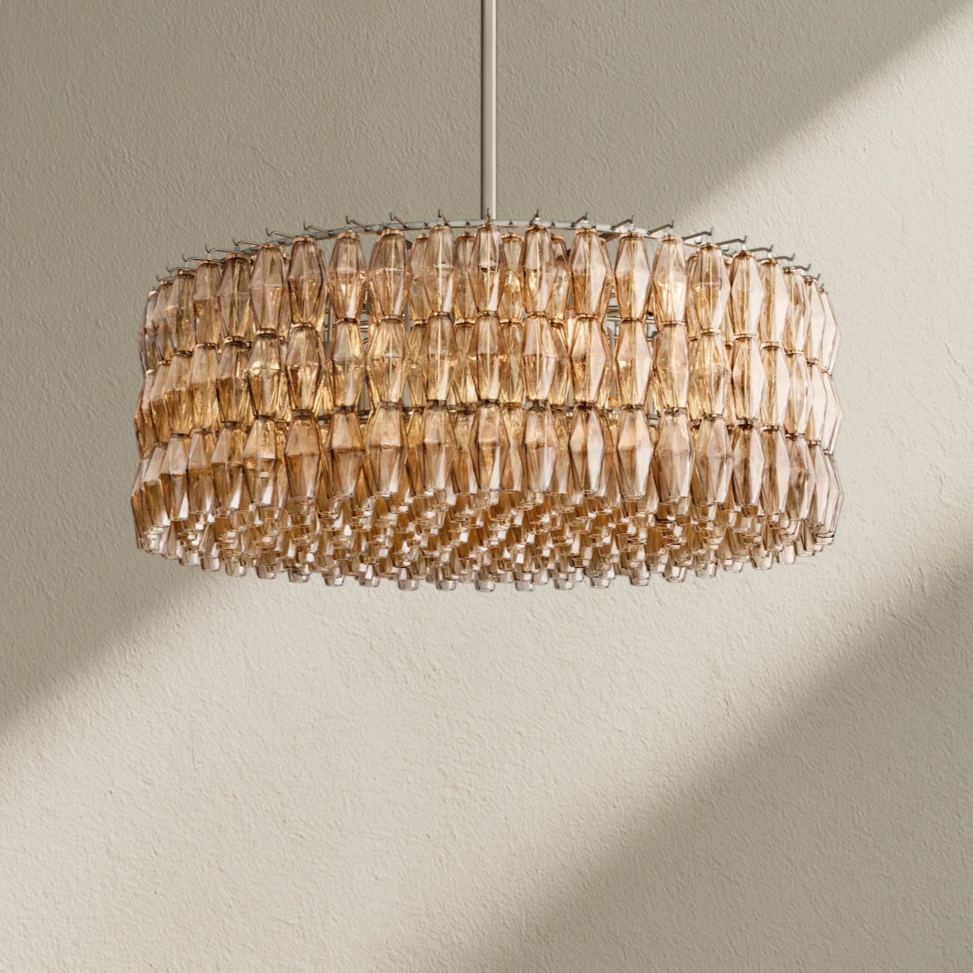 CHRAFZ Smoke Glass Round Chandelier 37"47‘’62‘’