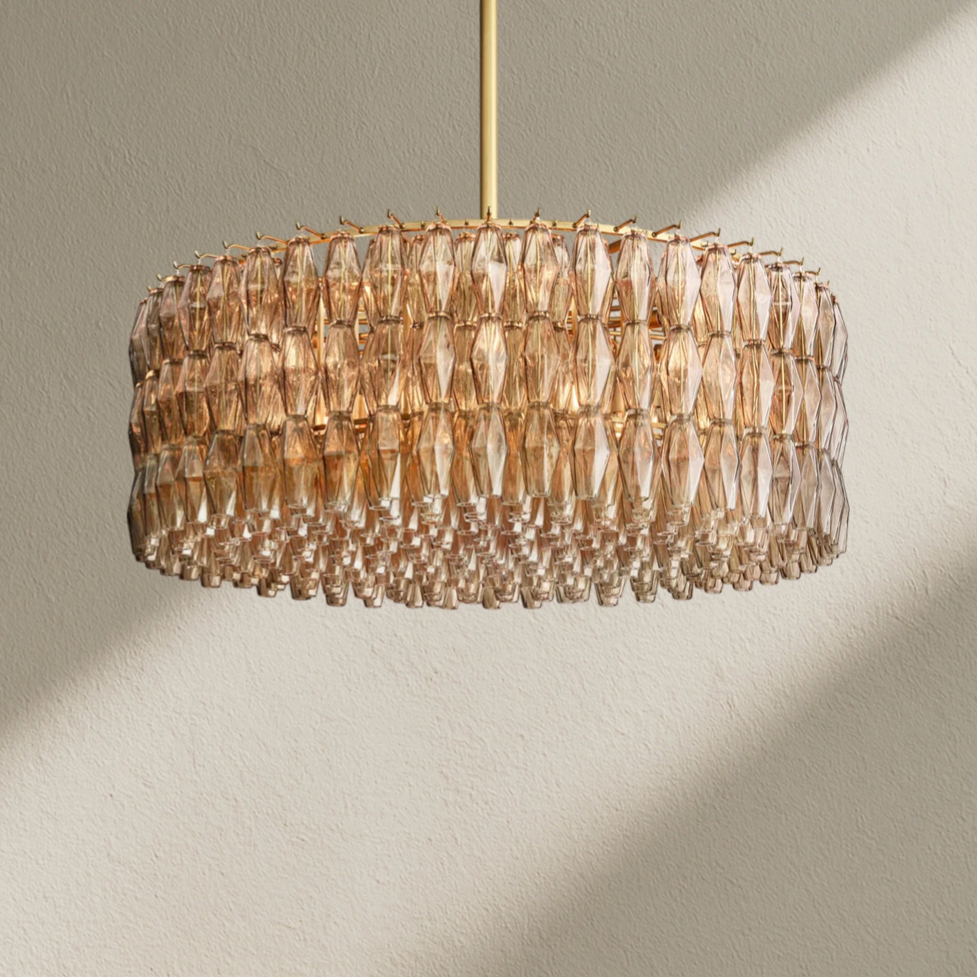 CHRAFZ Smoke Glass Round Chandelier 37"47‘’62‘’