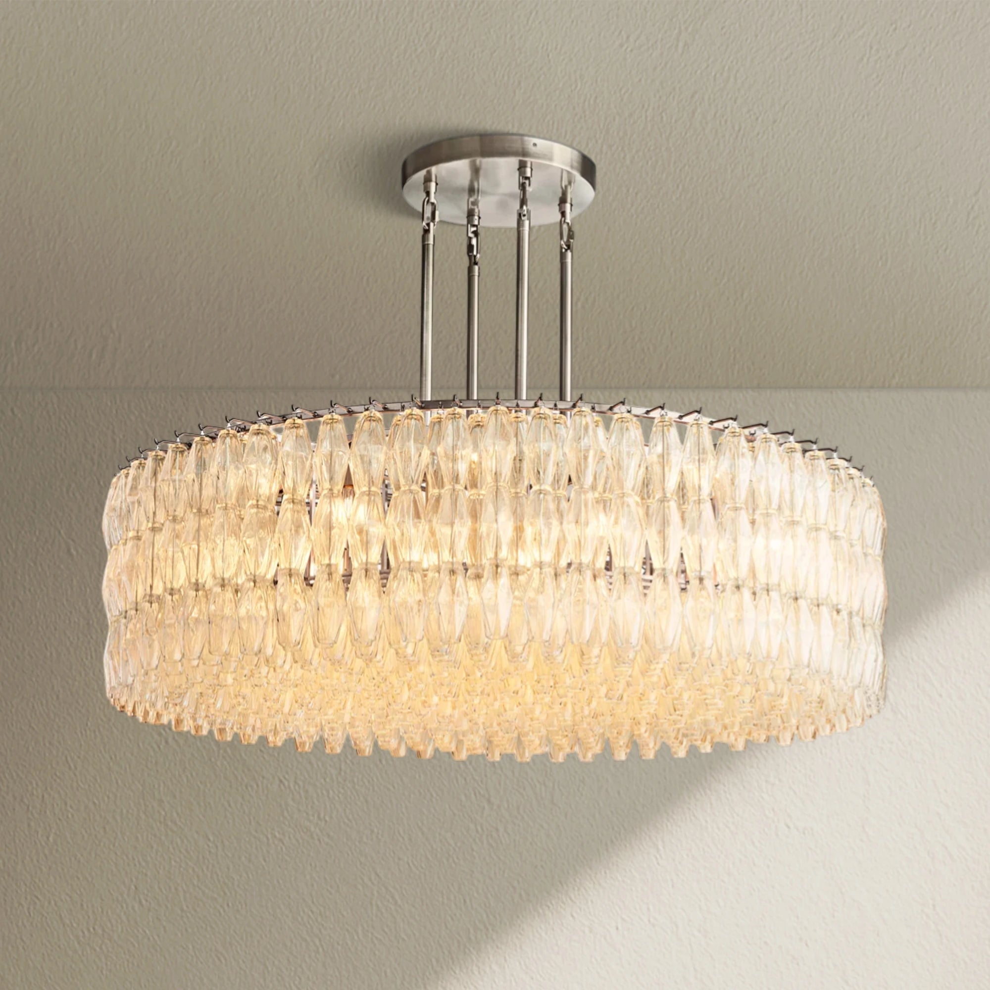 CHRAFZ Clear Glass Round Chandelier 37"47"62"