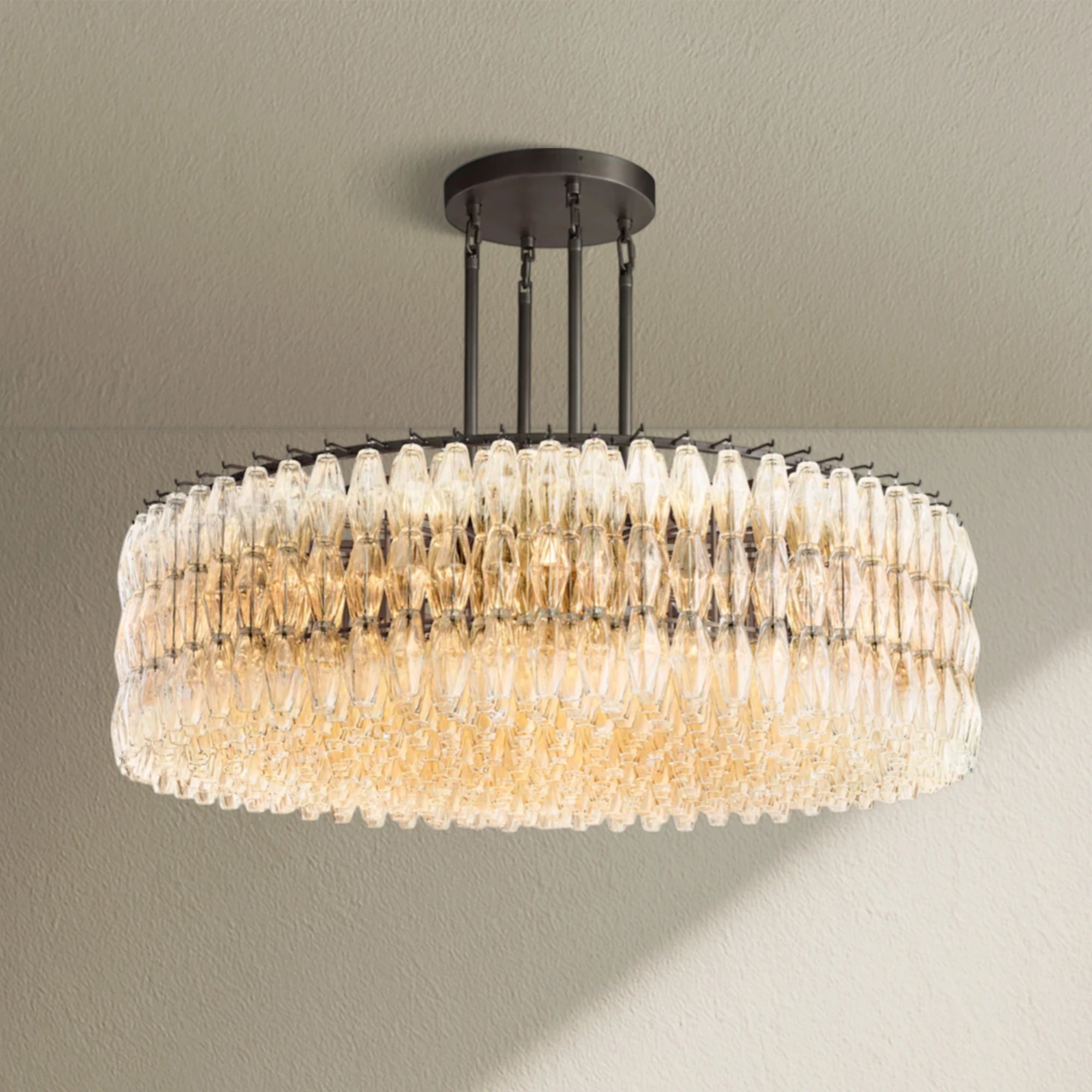 CHRAFZ Clear Glass Round Chandelier 37"47"62"