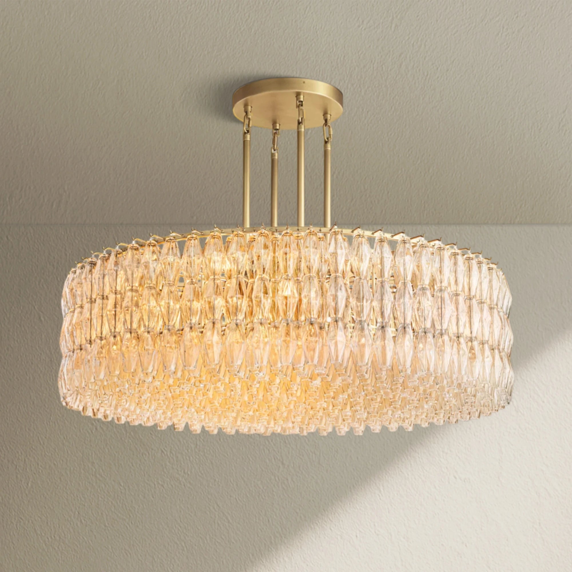 CHRAFZ Clear Glass Round Chandelier 37"47"62"