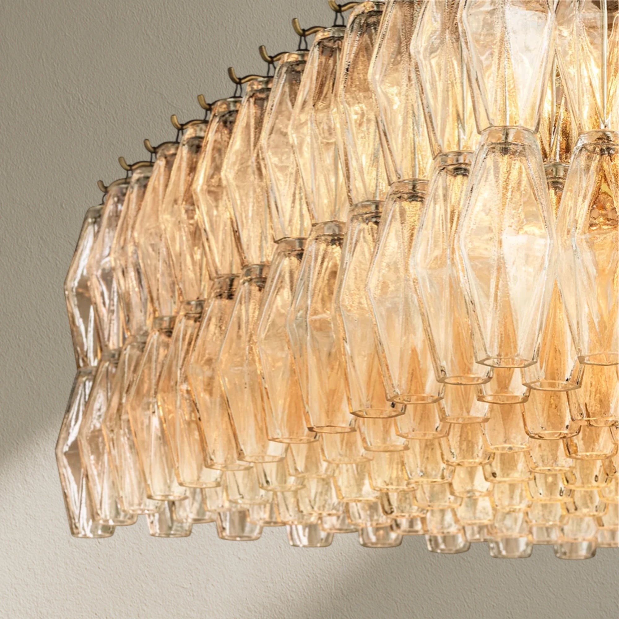 CHRAFZ Glass Rectangular Chandelier 54"