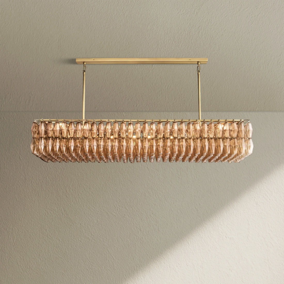 CHRAFZ Glass Rectangular Chandelier 74"