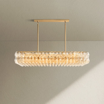 CHRAFZ Glass Rectangular Chandelier 54"