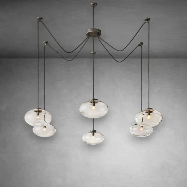 Cabfz Clear Glass Suspended Chandelier 84"