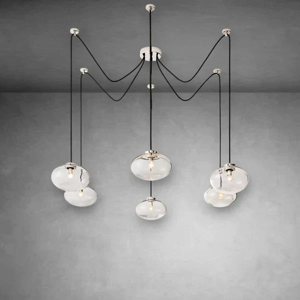 Cabfz Clear Glass Suspended Chandelier 84"