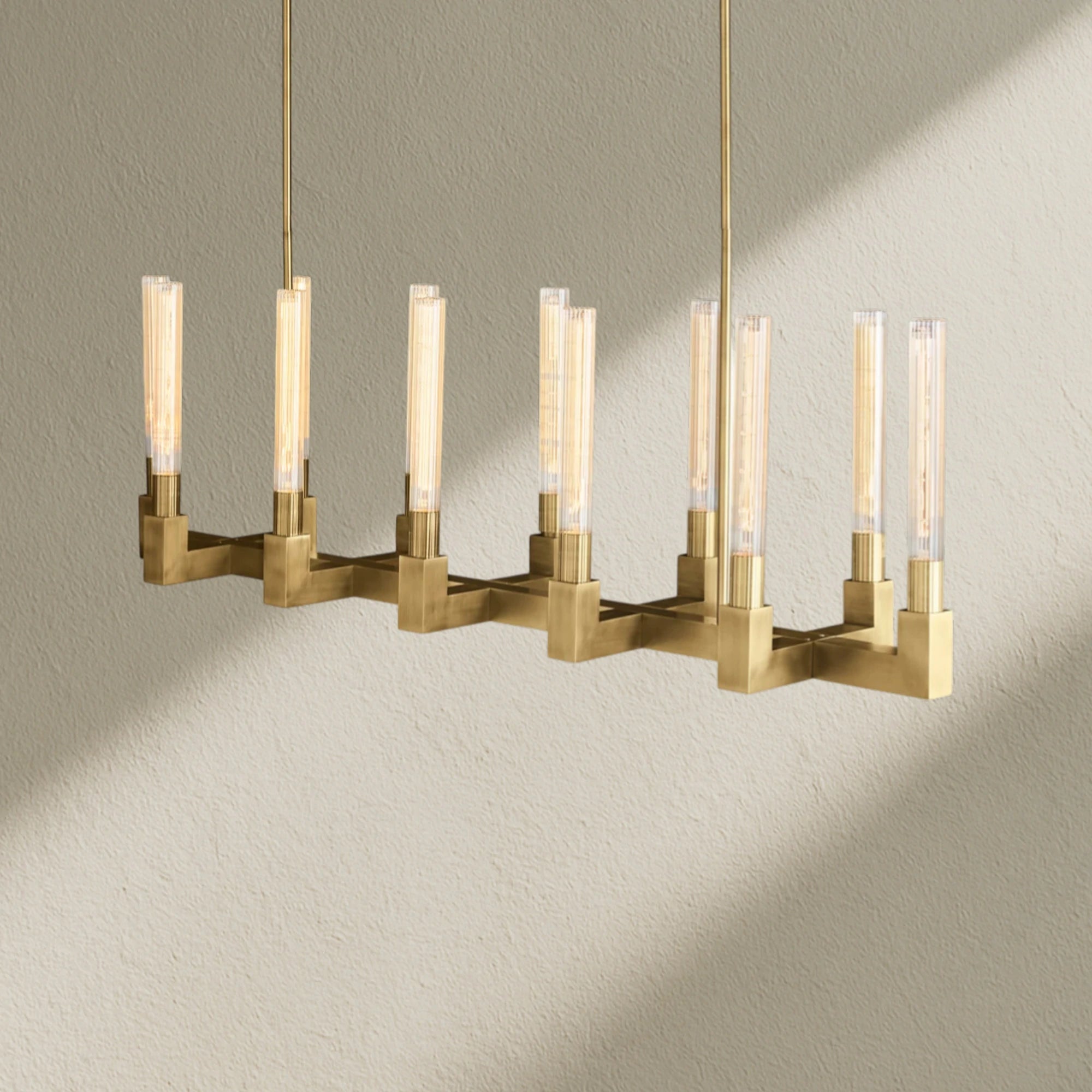 Cannfz Glass Linear Chandelier 67"