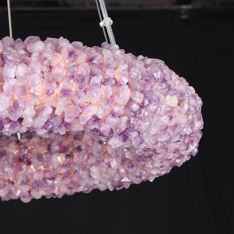Purple Primary Crystal Round Chandelier 20.5" 28.3" 36.2" 44" - 20.5"DJoyfuzzy