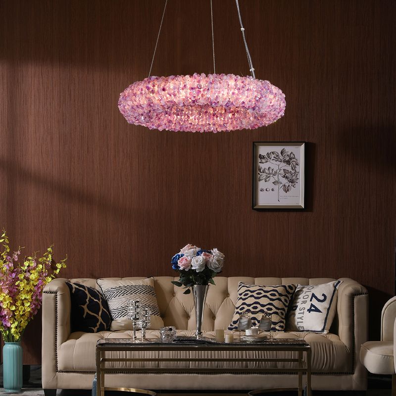 Purple Primary Crystal Round Chandelier 20.5" 28.3" 36.2" 44" - 20.5"DJoyfuzzy