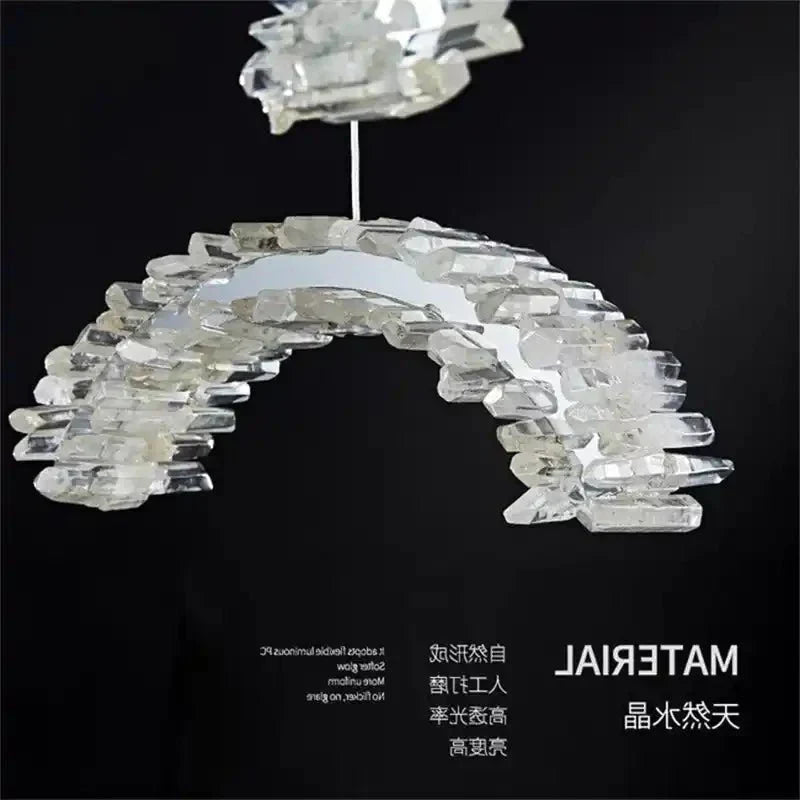 Rainbow Modern Rock Crystal Staircase Chandelier - Joyfuzzy