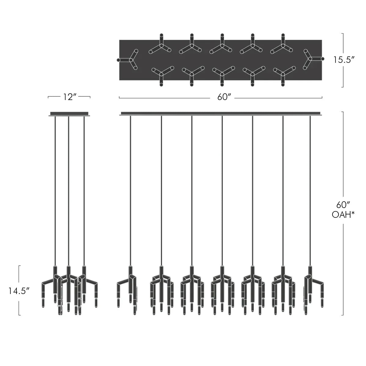 Ranti Linear Chandelier - Joyfuzzy