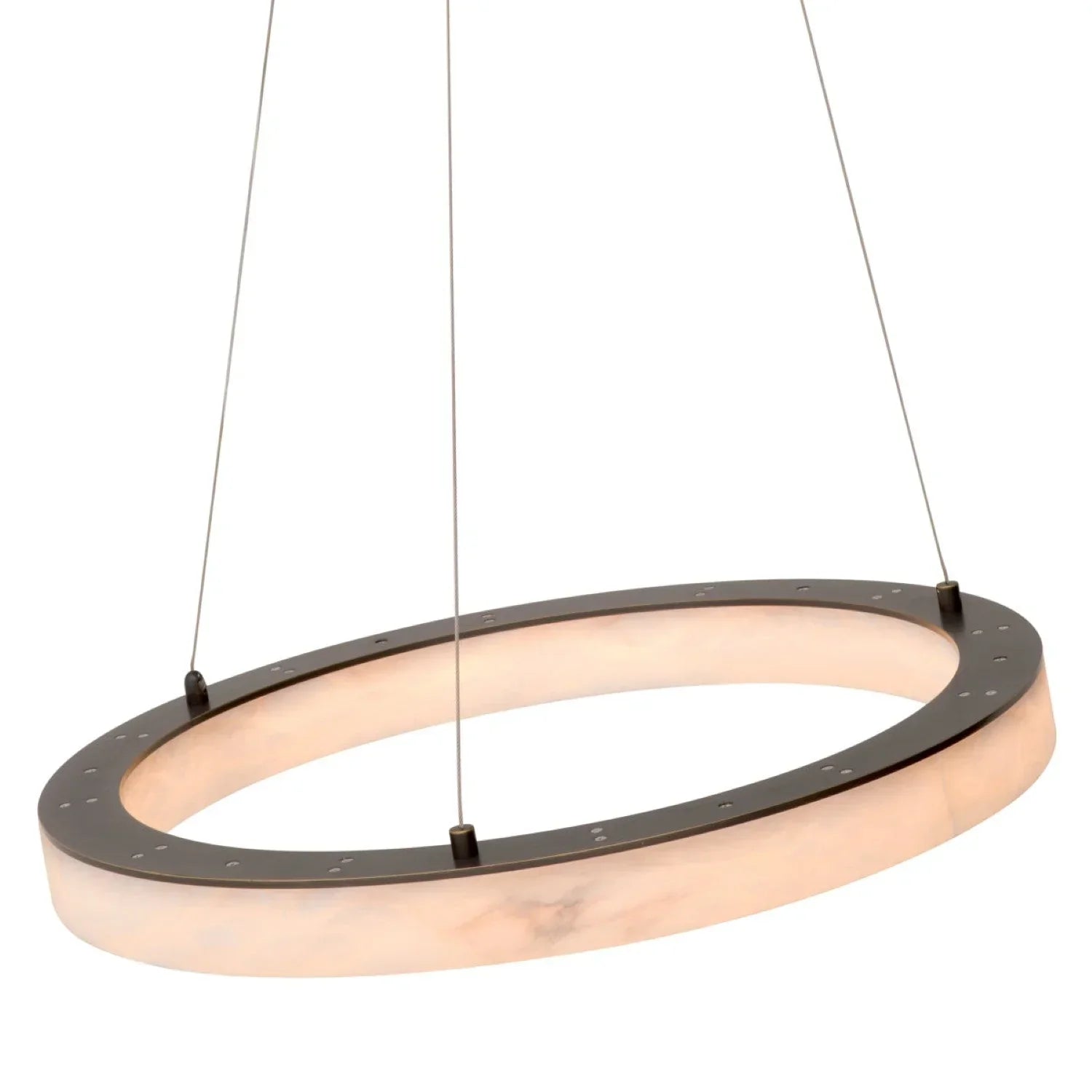 Raymond Modern Round Living Room Alabaster Pendant Chandelier