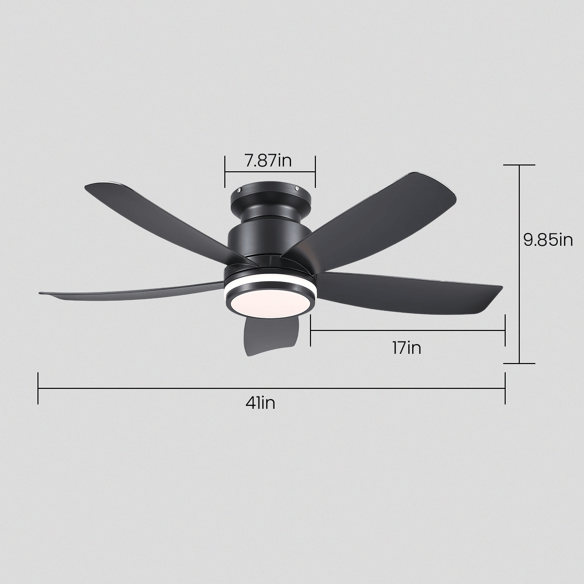 Recessed Remote Control Ceiling Fan Light 41" - Joyfuzzy