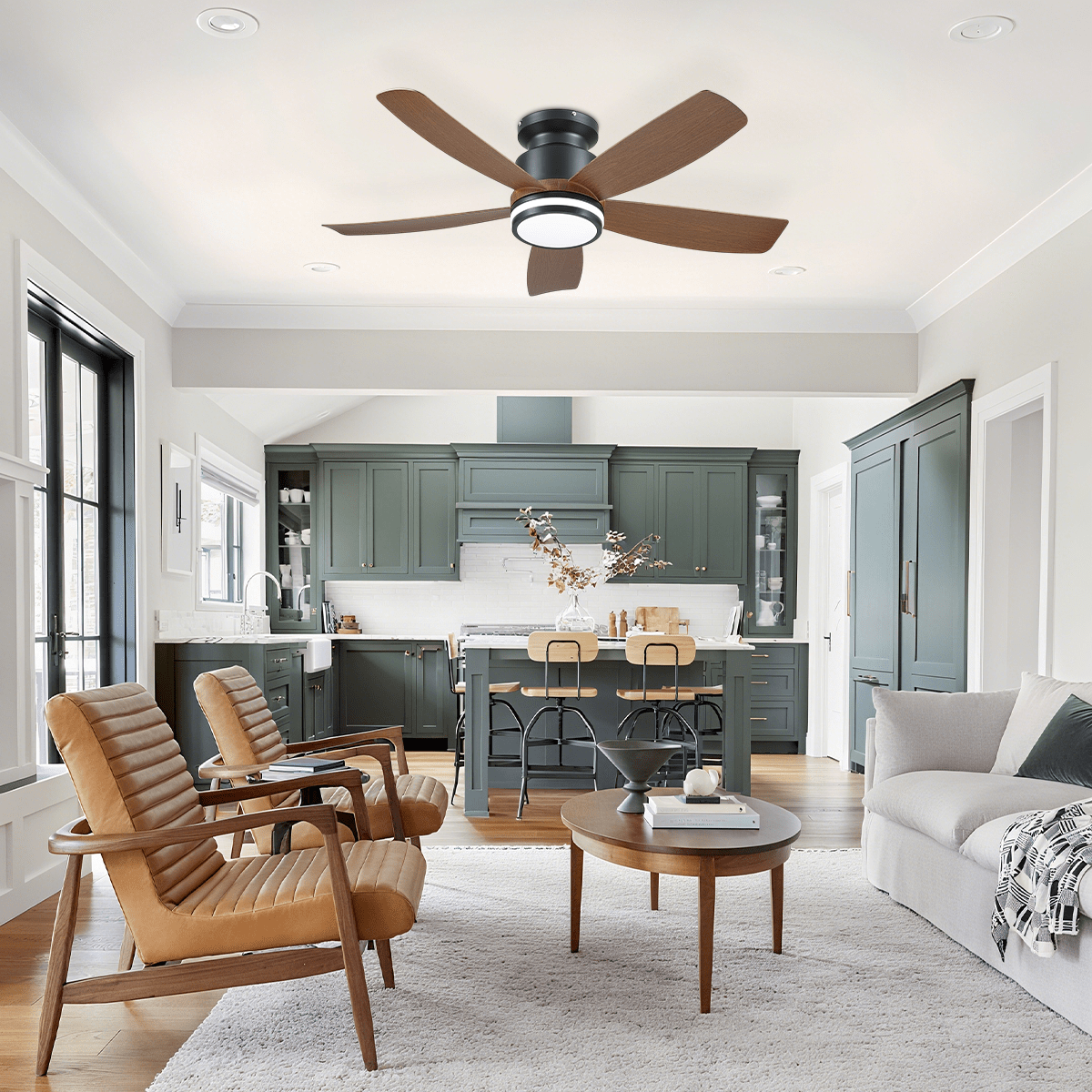 Recessed Remote Control Ceiling Fan Light 41" - Joyfuzzy