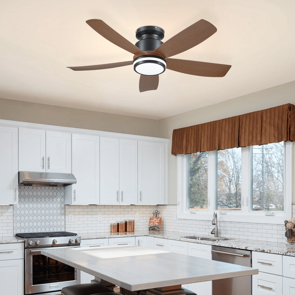 Recessed Remote Control Ceiling Fan Light 41" - Joyfuzzy