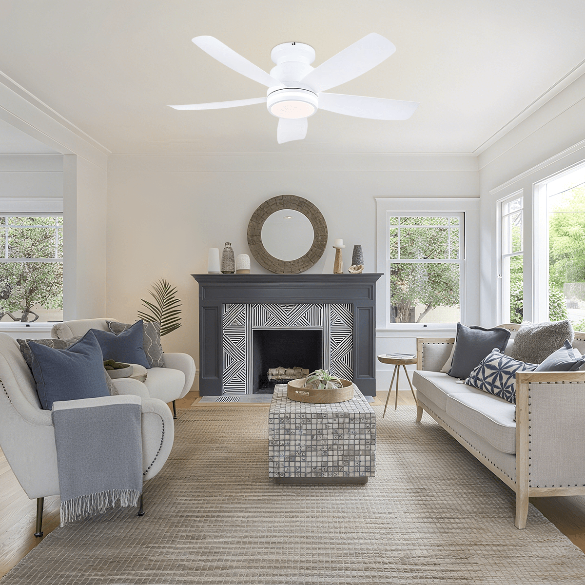 Recessed Remote Control Ceiling Fan Light 41" - Joyfuzzy