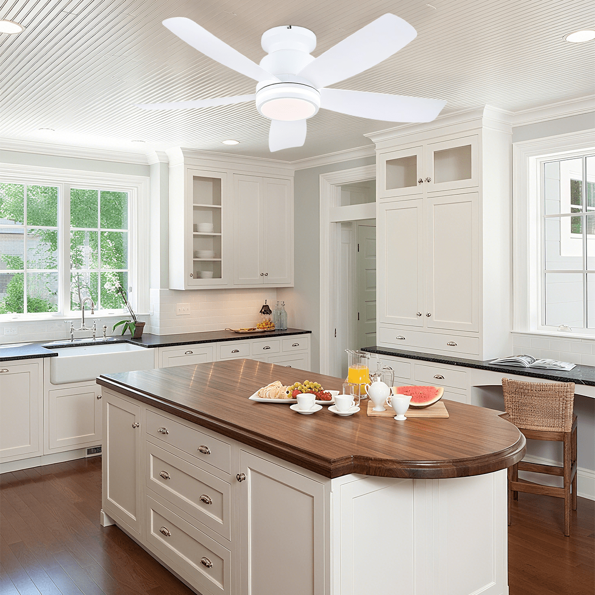 Recessed Remote Control Ceiling Fan Light 41" - Joyfuzzy