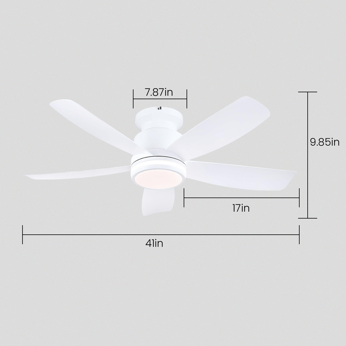 Recessed Remote Control Ceiling Fan Light 41" - Joyfuzzy