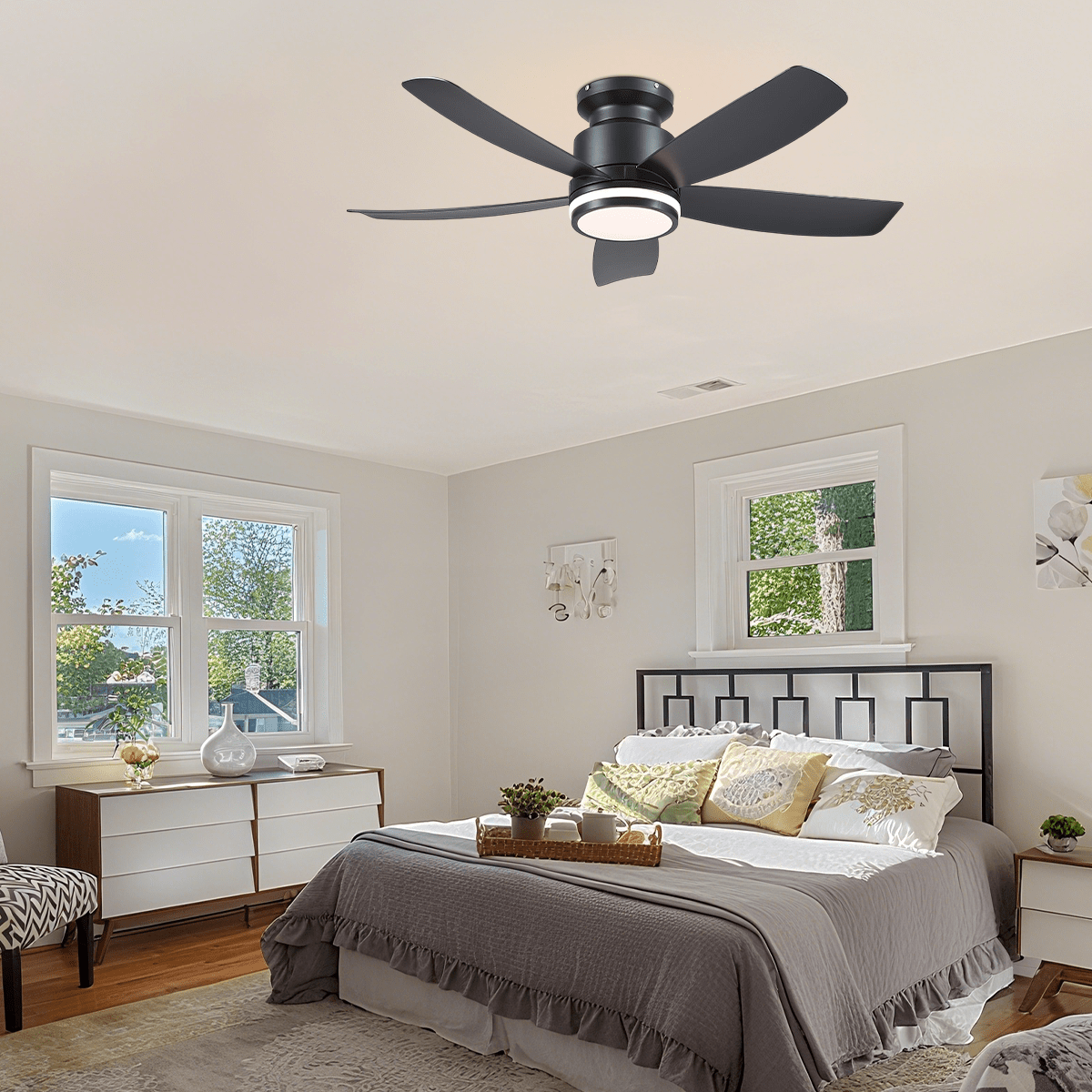 Recessed Remote Control Ceiling Fan Light 41" - Joyfuzzy