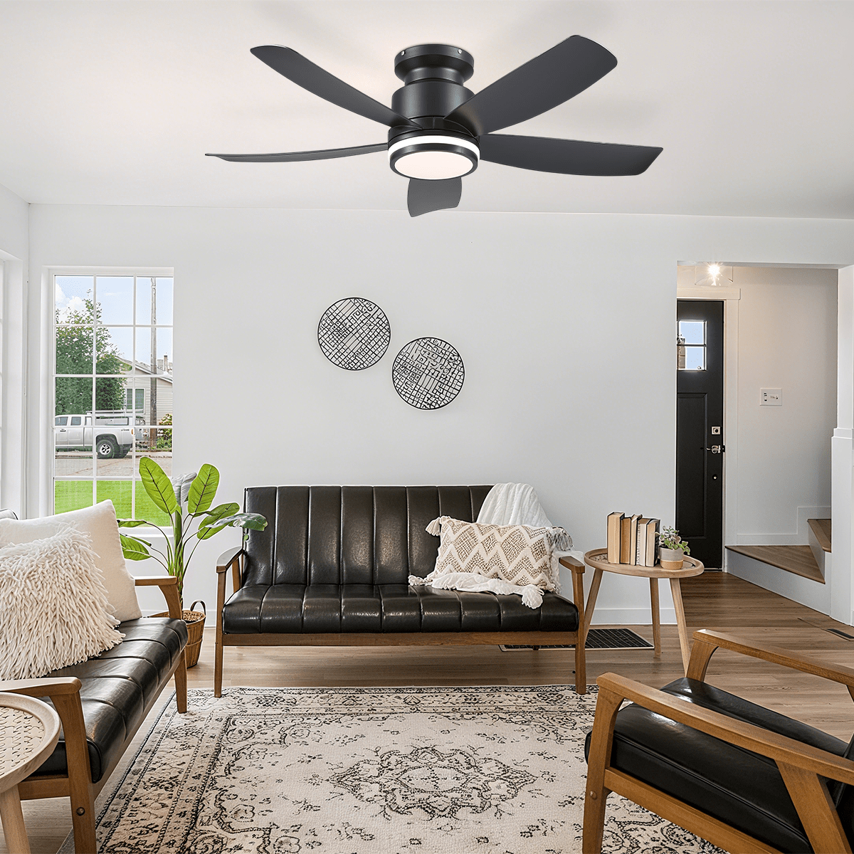 Recessed Remote Control Ceiling Fan Light 41" - Joyfuzzy