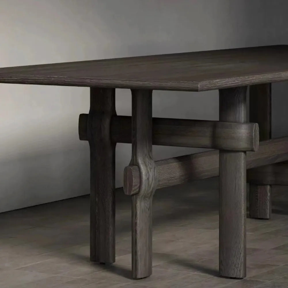 Rectangle Dining Table – Solid Wood Mid Century Modern Table for Dining Room