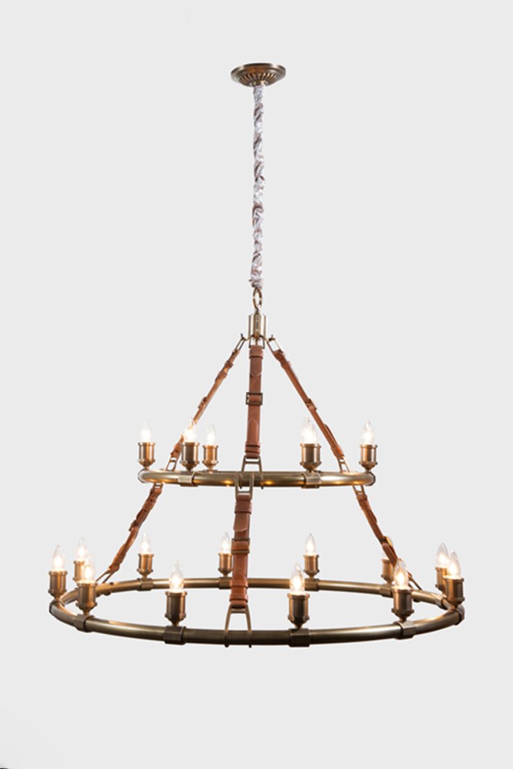 Redford Leather Round Chandelier - 61"Joyfuzzy