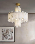 Regina Alabaster Round Chandelier - 23.6